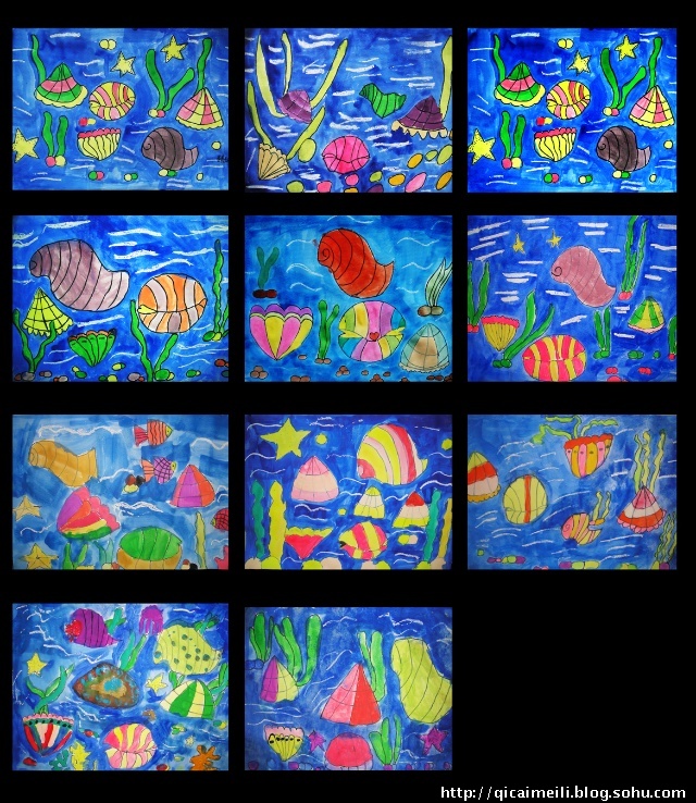 水粉画——美丽的海底世界